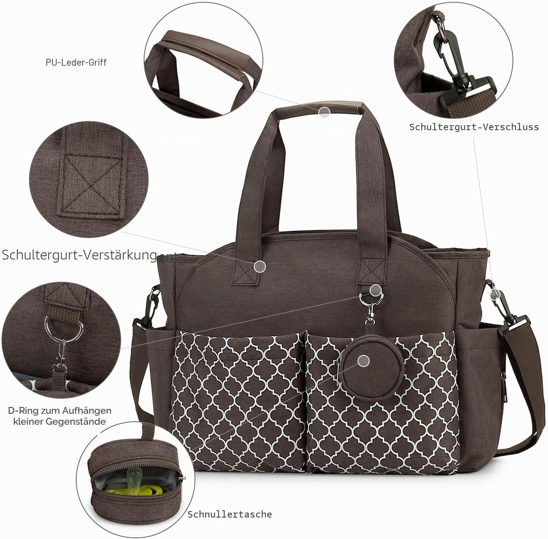 Lmbabter Diaper Bag Wickeltasche Braun, Braun