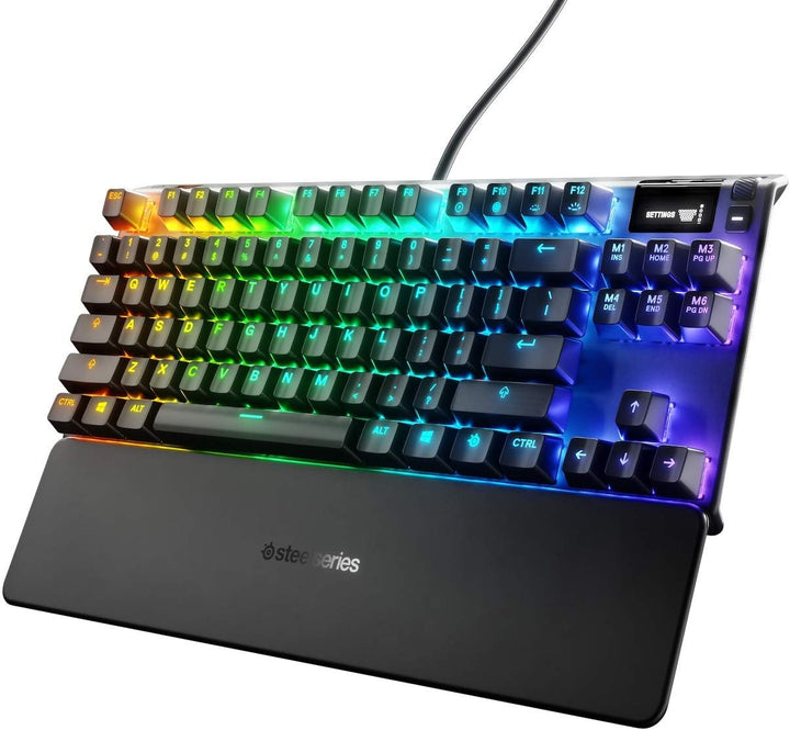 SteelSeries Apex 7 TKL - Mechanische Gaming-Tastatur - Kompakt (TKL) - OLED Smart Display - Blau Sch