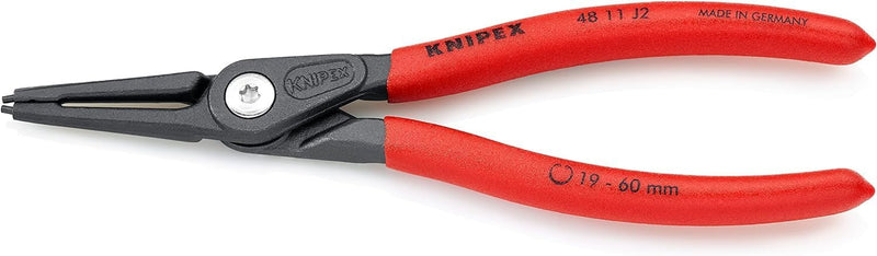 Knipex Präzisions-Sicherungsringzange für Innenringe in Bohrungen grau atramentiert, mit rutschhemme