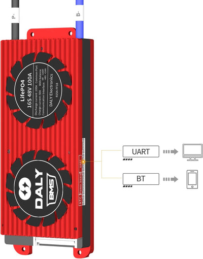 DALY Smart BMS LiFePO4 16S 48V 100A Bluetooth Smart PCB Battery Protection Board Batteriemanagements