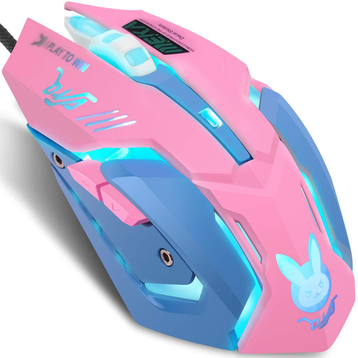 IULONEE Wired Gaming Mouse USB Silent 7 Farben Optische Spielmäuse mit Hintergrundbeleuchtung Ergono