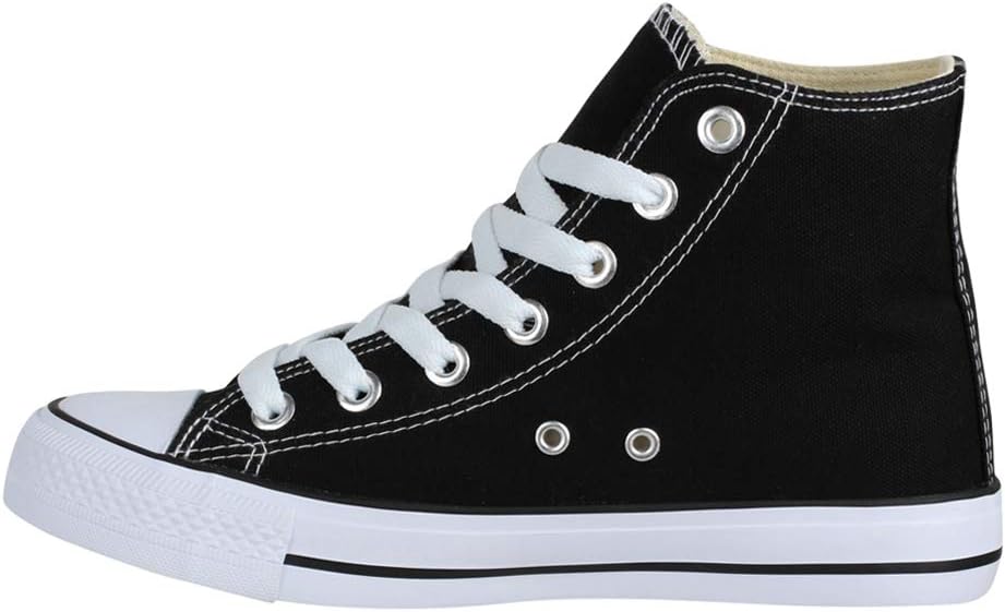 Elara Unisex Kult Sneaker | Bequeme Sportschuhe für Damen und Herren | High Top Textil Schuhe|Chunky