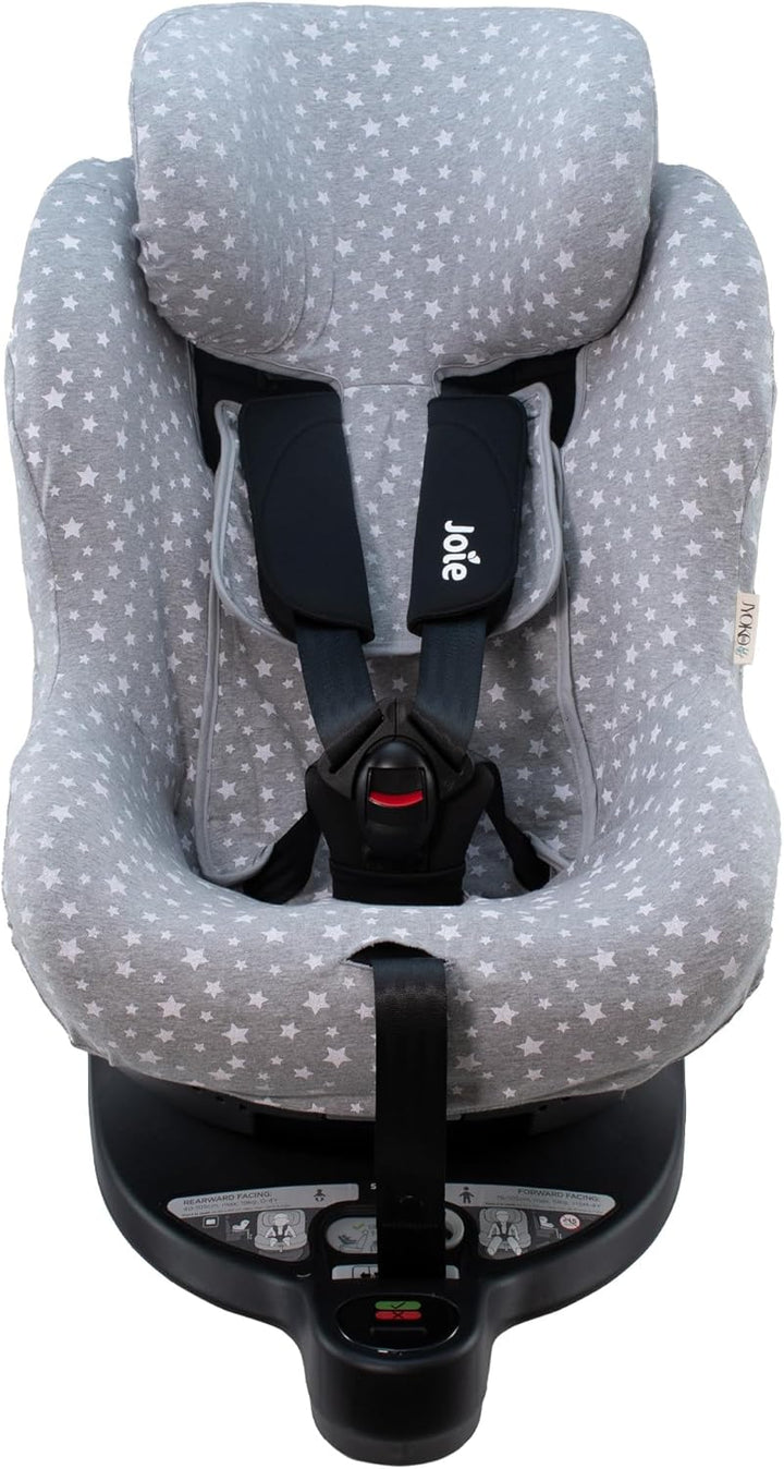 JYOKO Kids Bezug aus Baumwolle, kompatibel mit Joie I-Spin 360 und Joie I-Safe (White Star) White St