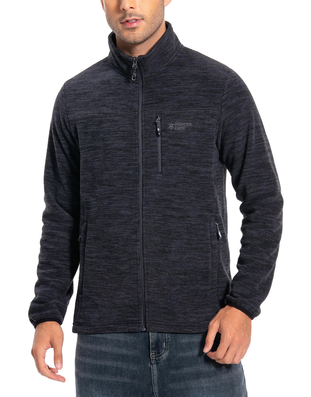 Pioneer Camp Herren Fleecejacke Full Zip Outdoor Polar Leicht Winddicht Jacke mit Reissverschluss M