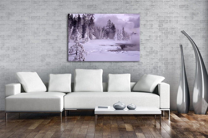 deyoli erstaunliche Schneelandschaft Format: 80x60 als Leinwandbild, Motiv fertig gerahmt auf Echtho