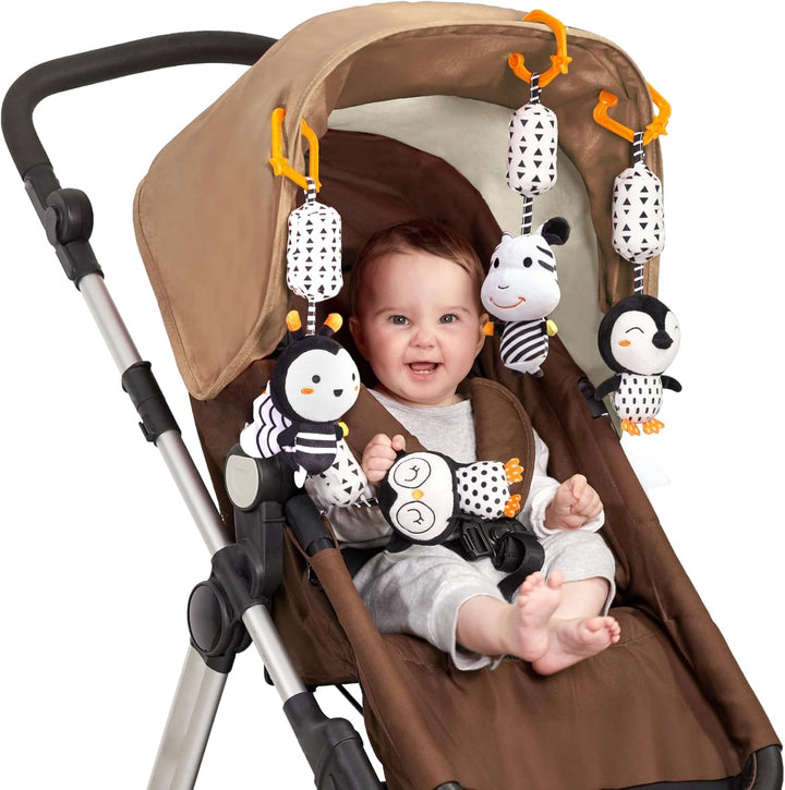 TUMAMA Baby Kinderwagen Spielzeug 0 3 6 9 12 Monate, Babyrassel Hängespielzeug für Kinderbett Autosi