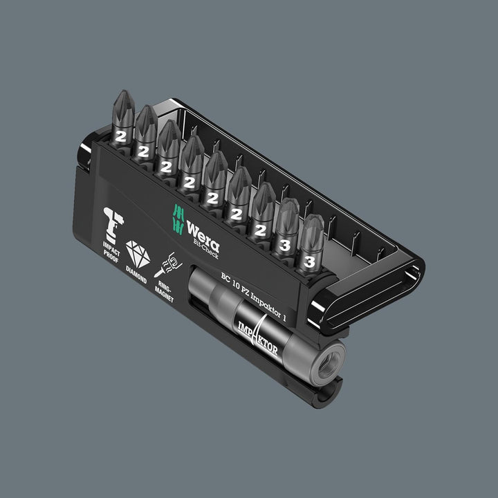 Wera Bit-Sortiment, Bit-Check 10 PZ Impaktor 1, 10-teilig, 05057684001 Bit-Check 10 PZ Impaktor 1 Si