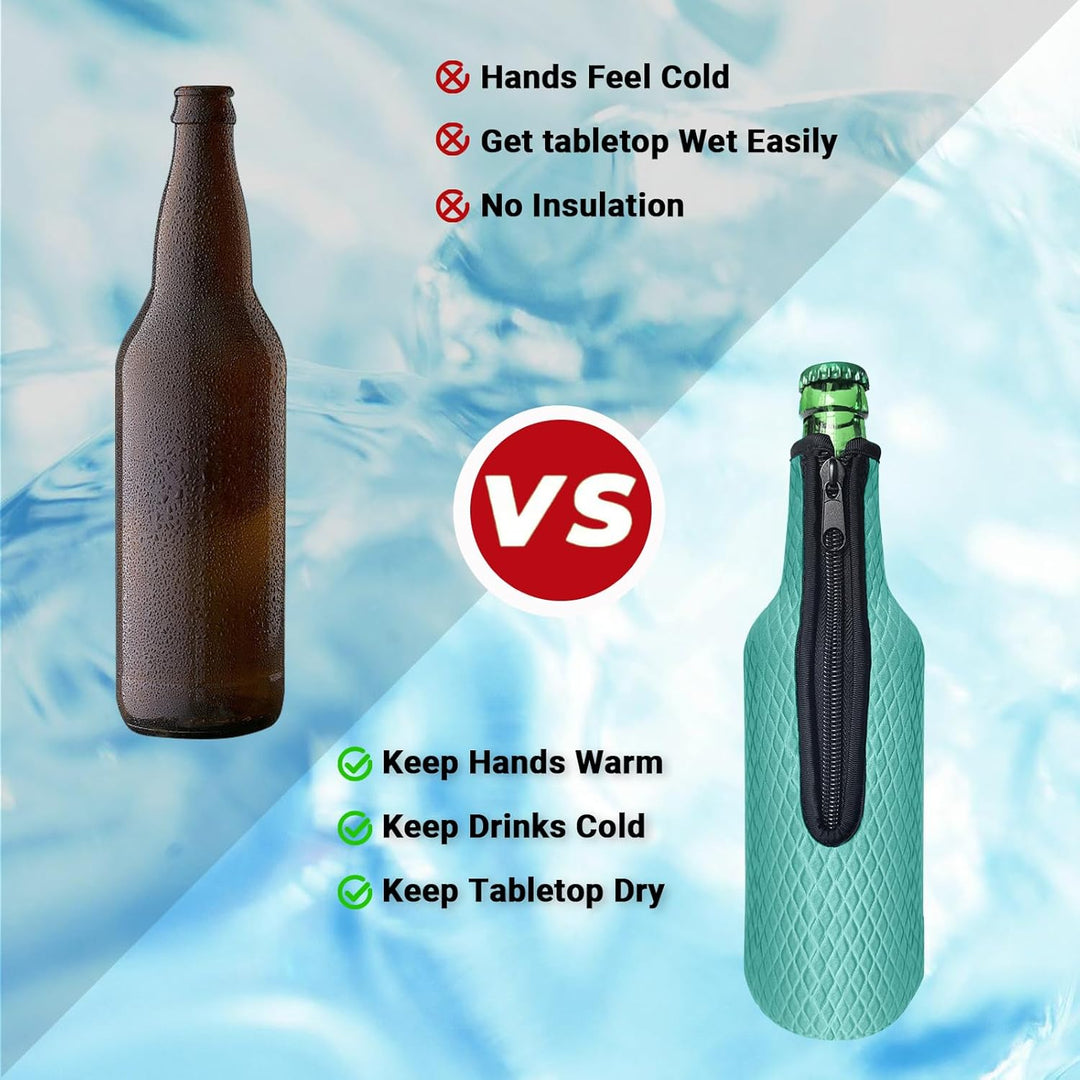 Klyrith 6 x 500ml/16 oz Bier Flaschenkühler, Isolierte Neopren Tasche für Bierflasche mit Reissversc
