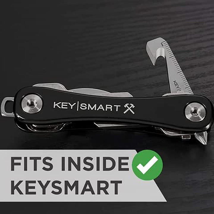 KeySmart MultiTool - 5-in-1 Mehrzweck-Schlüsselanhängerwerkzeug mit Kastenschneider, Lineal, Hebelst