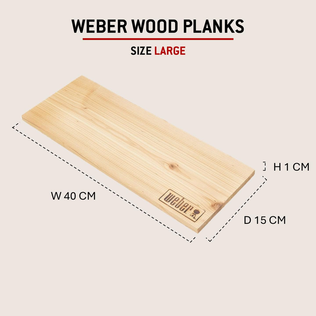 Weber Zendernholz Räucherbretter - Gross (40 x 15cm), 2er Pack, süsses, mildes Aroma, ideal für Käse