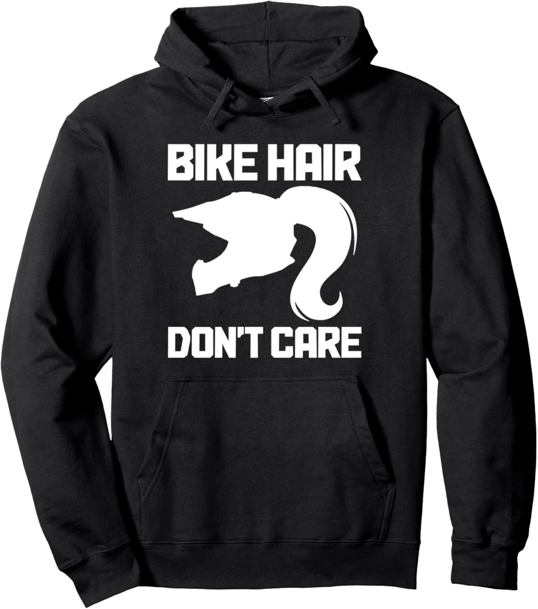 Fahrrad Hair Don't Care Lustiges Motocross MX Dirt Biker Girl Pullover Hoodie