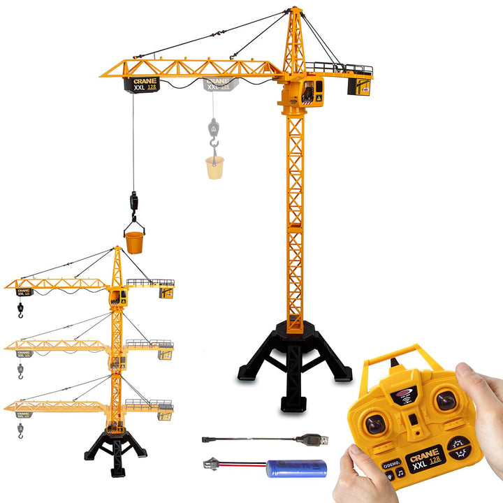 JAMARA 406320 Turmdrehkran Crane XXL 128 2,4GHz - Kinder Spielzeug Ferngesteuert, Fernbedienung Rc T