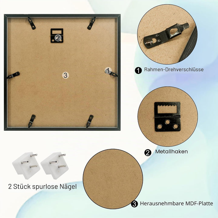 FramePro 30x30 3D Bilderrahmen Schattenbox mit Glasscheibe Ticketstummel Reise Abenteuer Archivbox R