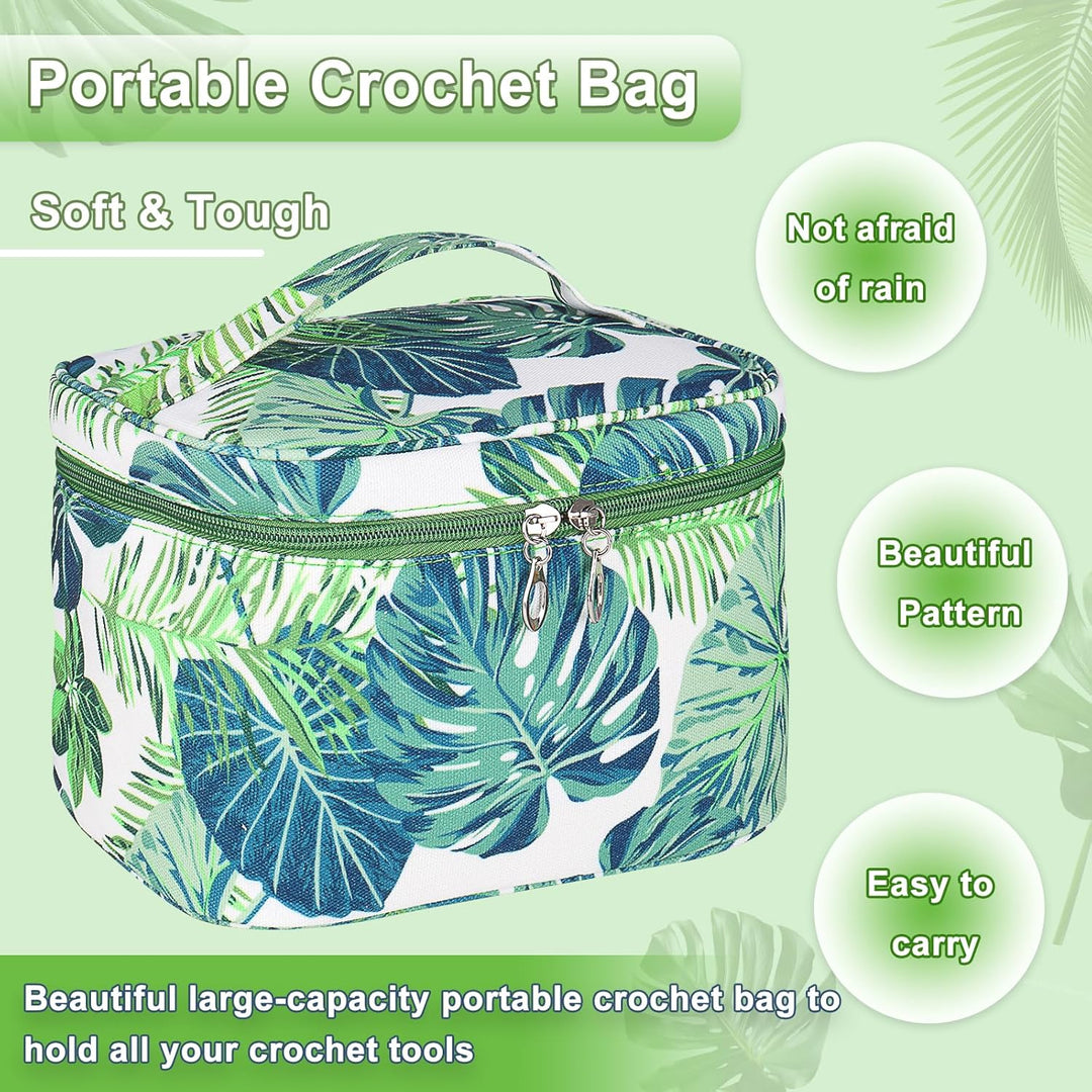 Coopay Häkelnadel Set, Tragbar Häkelset für Anfänger, Bunte Metall Häkelnadel und TPR Häkelnadeln mi