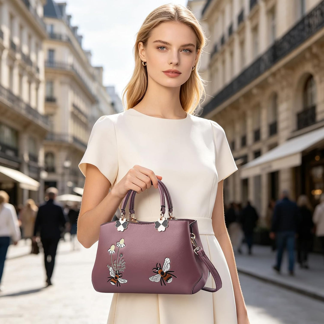 NICOLE&amp;DORIS Handtaschen Damen Mode Schultertasche Geldbörse Retro Umhängetasche Frau Tote Stickerei