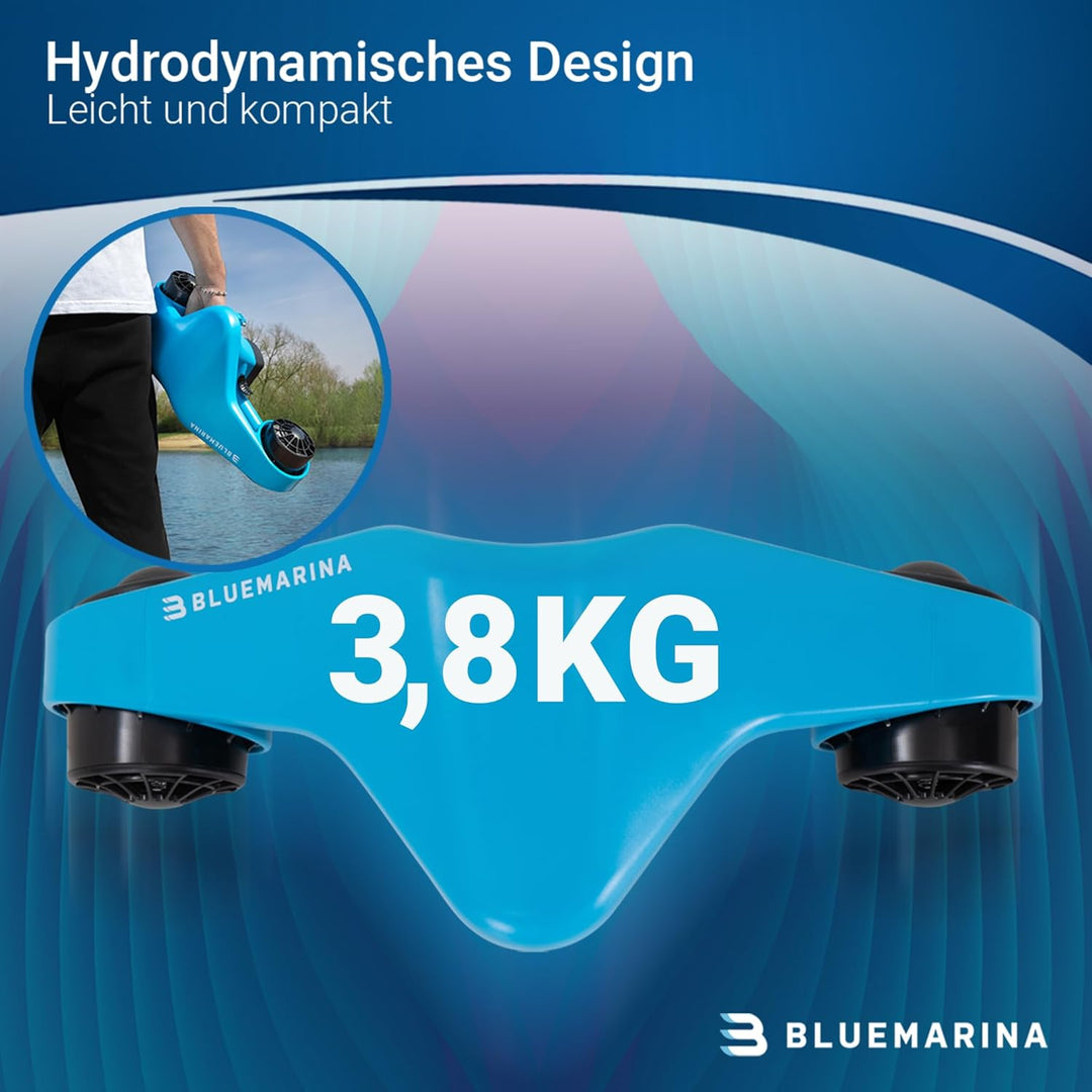 Bluemarina Tauchscooter Orca | Seascooter - 2 x 500 Watt Motoren - 3 Geschwindigkeiten - Topspeed 5.