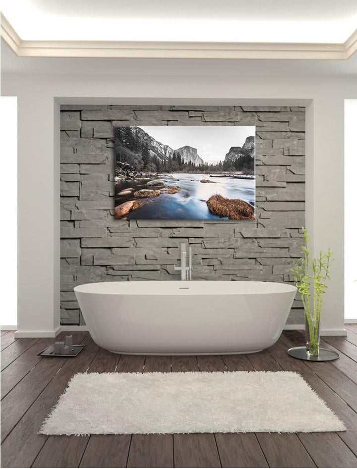 Pixxprint National Park California / 100x70cm Leinwandbild bespannt auf Holzrahmen/Wandbild Kunstdru