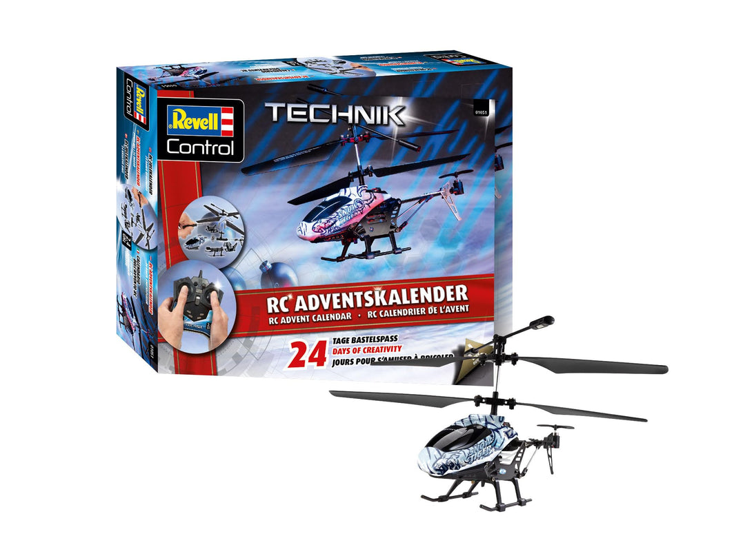 Revell Adventskalender I RC Helikopter I 24 Tage Bau- und Flugspass I Hochdetaillierter RC-Helikopte