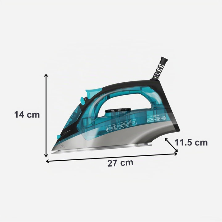 Black+Decker - Dampfbügeleisen 2200W | Dauerdampf 30g/min | Dampfstoss 120g/min | Edelstahlsohle | A