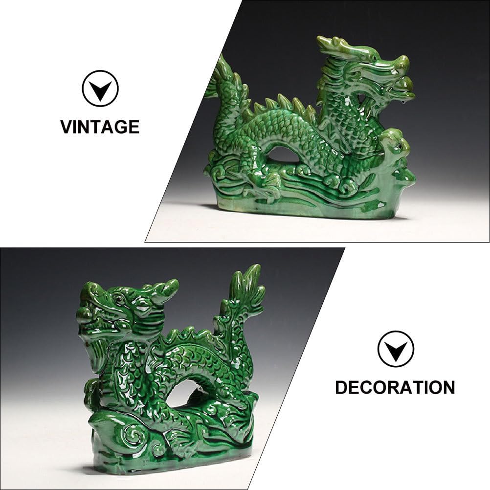 YARNOW Chinesische Tierkreiszeichen Figuren Drachen Figuren Feng Shui Statue Keramik Skulptur Drache