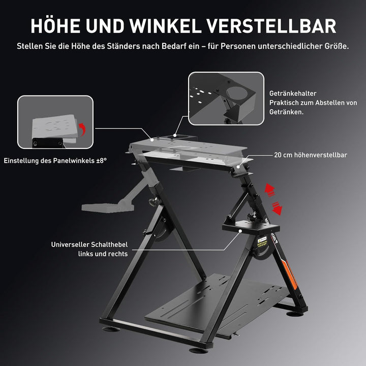 GTPLAYER Lenkradständer für Lenkrad Gaming Wheel Stand Racing Lenkradständer mit V1 V2 Schalthebelha