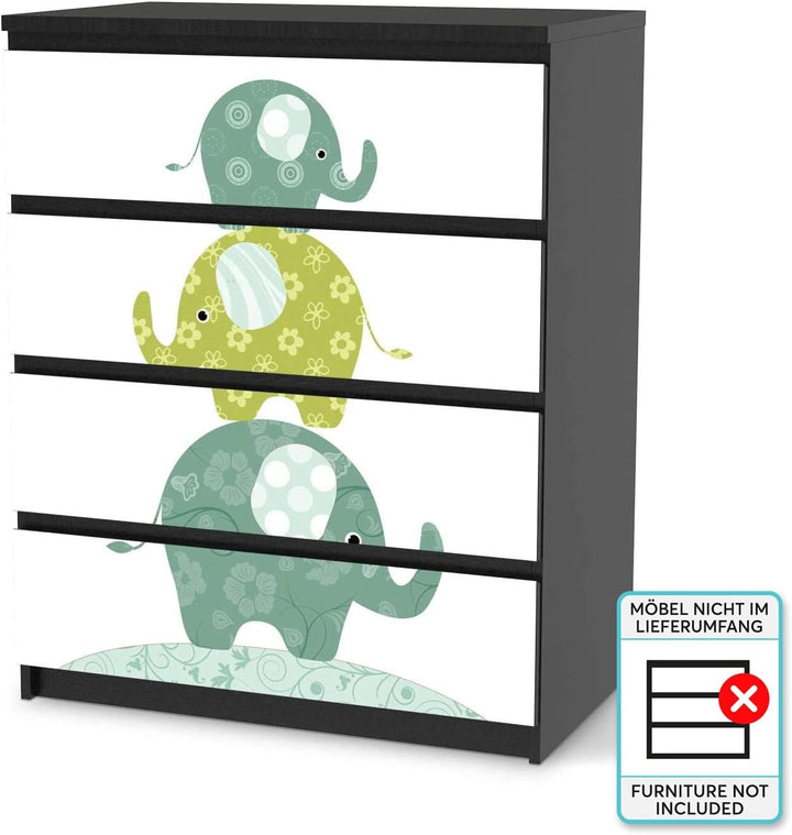 Möbelfolie für Kinder und Baby-Zimmer - Deko passend für IKEA Malm Kommode I Wickelkommode Möbelaufk