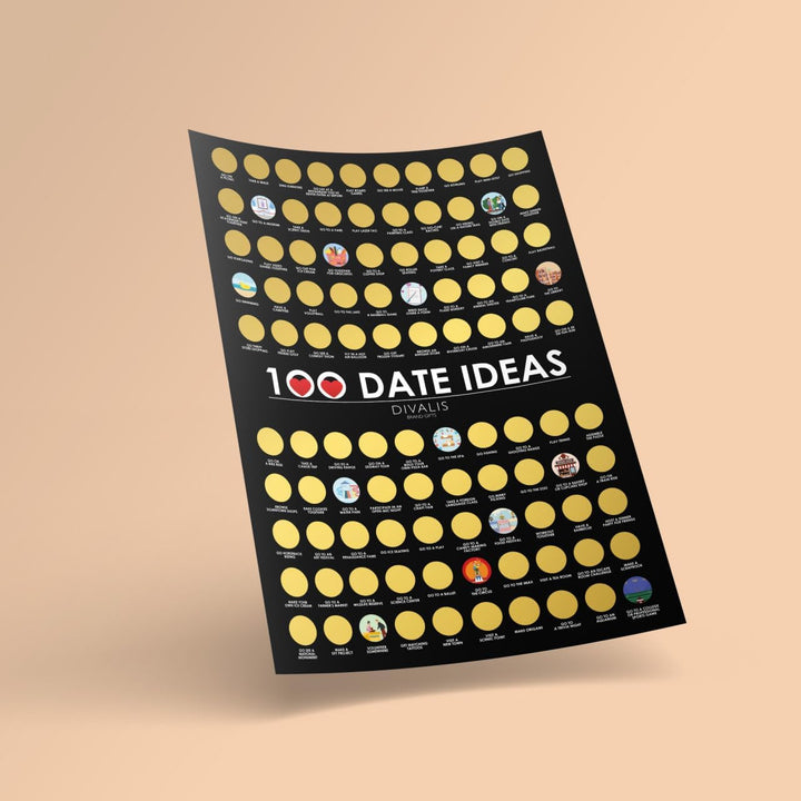 Divalis Paare Abkratzen - Paar Bucketlist - 100 Datteln zum Rubbeln - 100 Tage Abkratzen - Scratch o