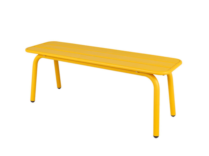 MaximaVida Gartenbank Max aus Metall 120 cm ockergelb - ohne Rückenlehne 120 x 35 x 45 cm Gelb, 120