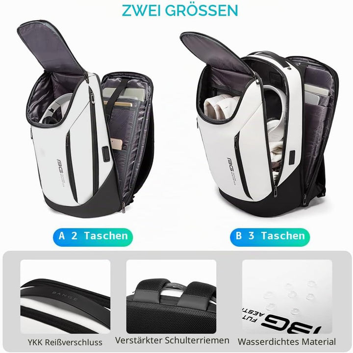 BANGE Business-Smart-Rucksack, wasserdicht, 39,6 cm (15,6 Zoll), Laptop-Rucksack mit USB-Ladeanschlu