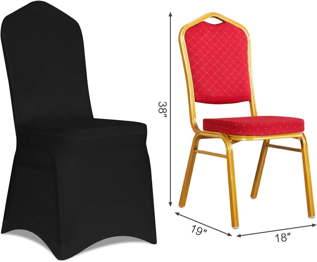 Kapwall Stuhlhussen aus Polyester, Spandex, Weiss, 12 Stück Schwarz Schwarz 12, Schwarz 12