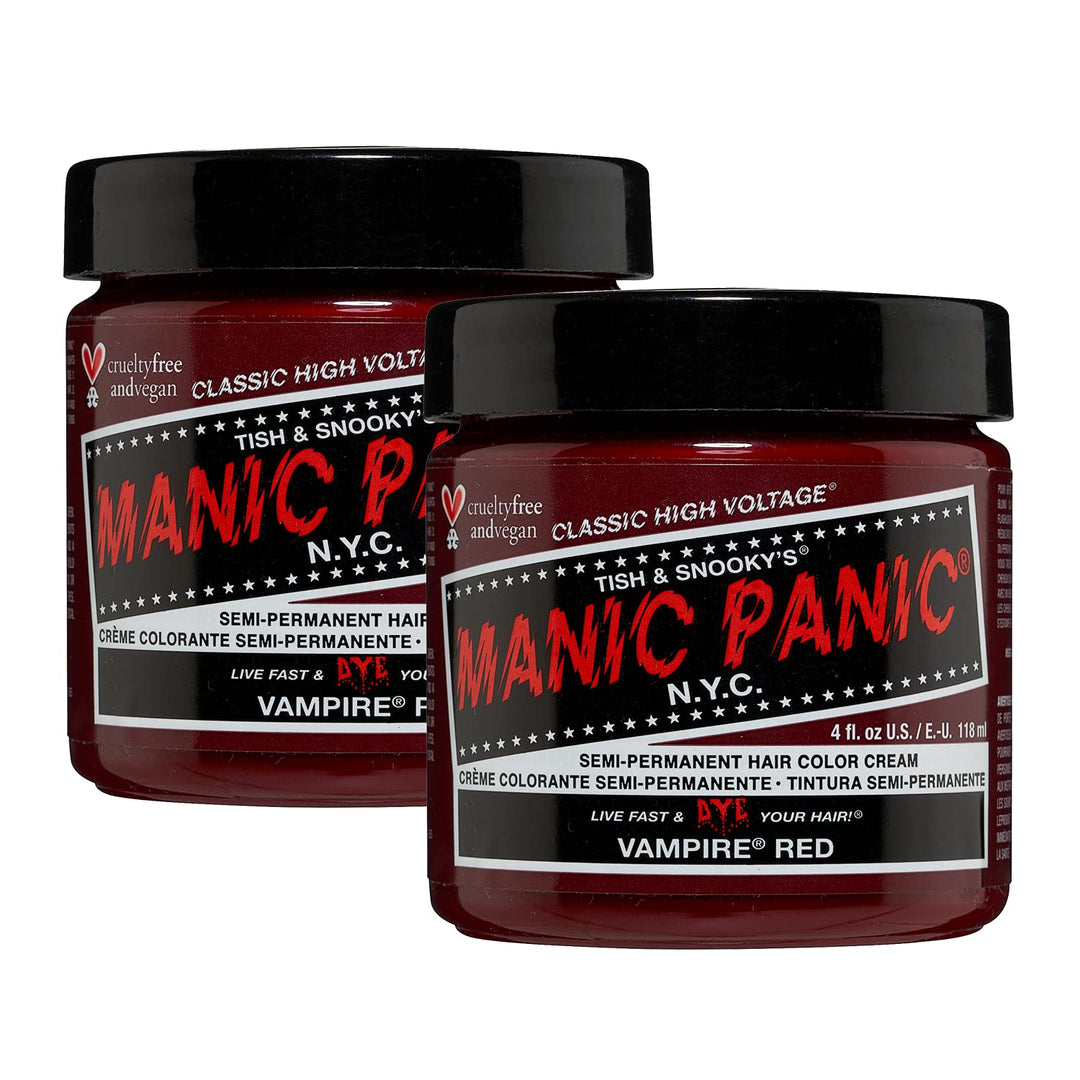 Manic Panic Vampire Red Classic Crème, vegane, tierversuchsfreie, semi-permanente Haarfarbe, 2 x 118