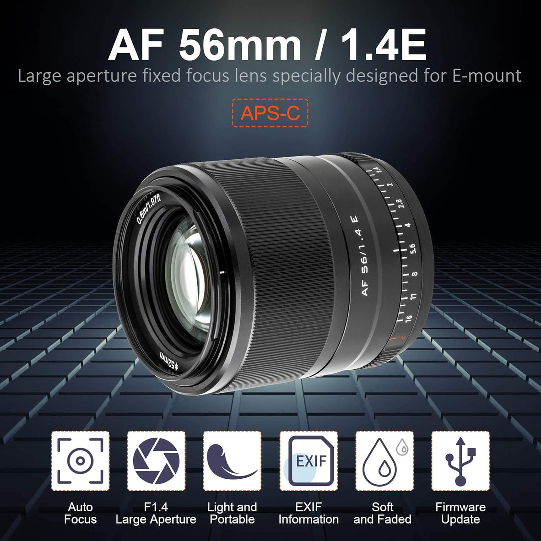 VILTROX AF 56mm f/1.4 F1.4 Autofokus APS-C Standard Porträt Objektiv Festbrennweite APS-C Objektiv f