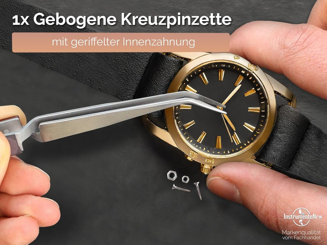 Lötpinzetten Set 2-Teilig Kreuzpinzette Klemmpinzette Technische Pinzette Gerade Gebogen Abgewinkelt