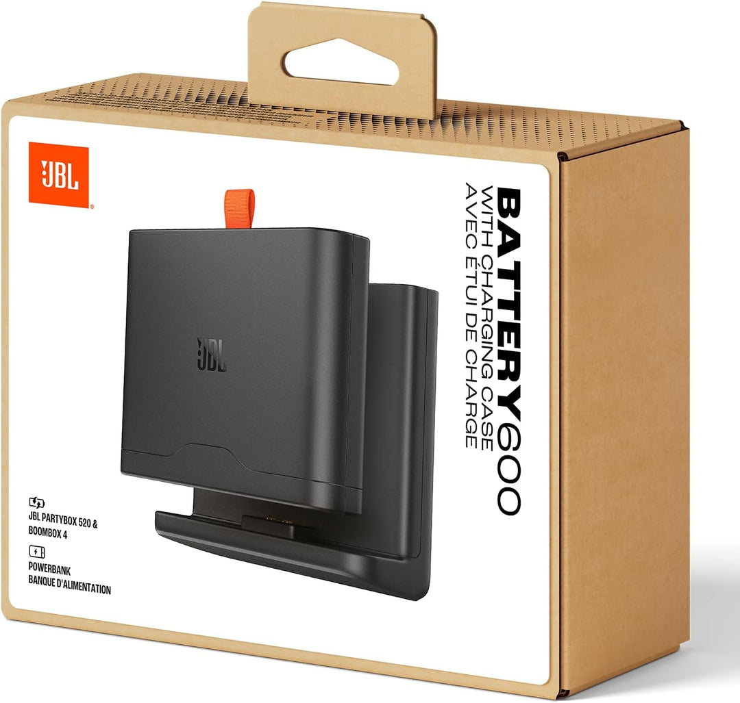 Der JBL Battery 600 mit Ladecase lässt Sich in Sekundenschnelle austauschen, sodass Ihre JBL PartyBo