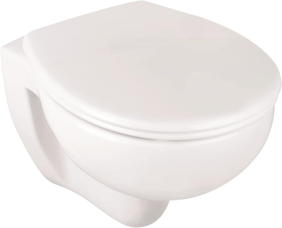 'aquaSu® Wand-WC-Set, Tiefspüler, Spülrandlose Toilette, Hängetoilette, Einfache Reinigung, weiss We