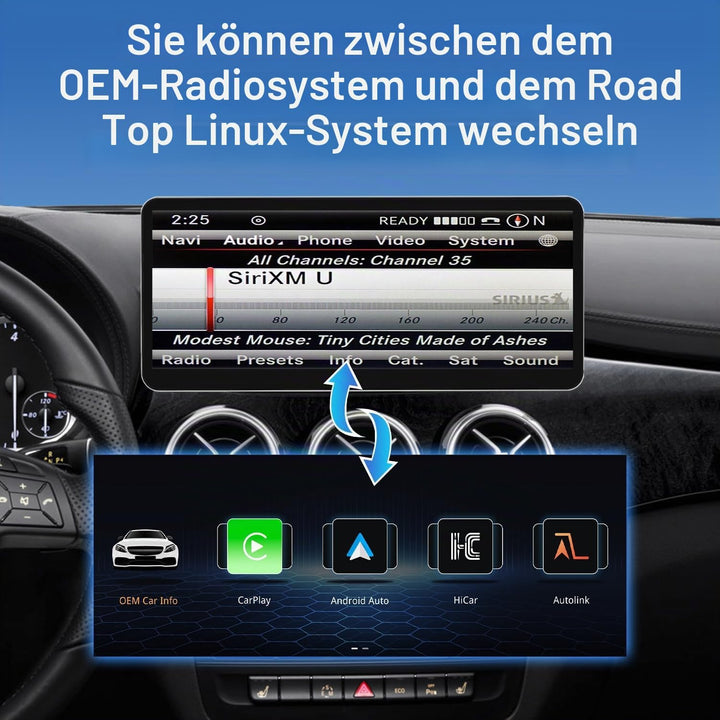 Road Top 12,3 Zoll Autoradio Carplay für Mercedes Benz A/B-Klasse GLA CLA | W176 W246 C117 X117 X156