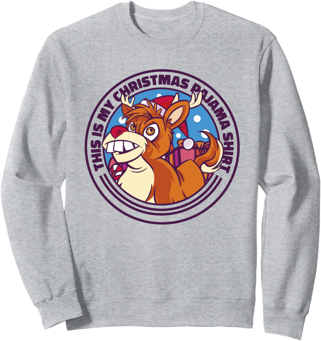 Lustiger Weihnachtspyjama, Weihnachtsmann, Rentier Sweatshirt