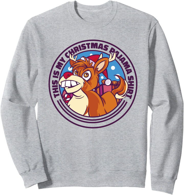 Lustiger Weihnachtspyjama, Weihnachtsmann, Rentier Sweatshirt