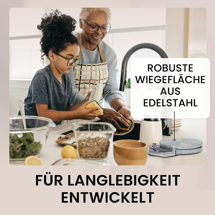 Tanita KD-400 Küchenwaage digital Klappdisplay silber 5kg/ 1g.