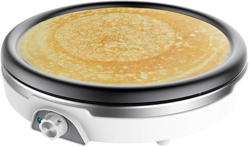 Cecotec Crepera Fun Crepestone XL INOX. 1350 W, Acero inoxidable, Placa con Revestimiento Antiadhere