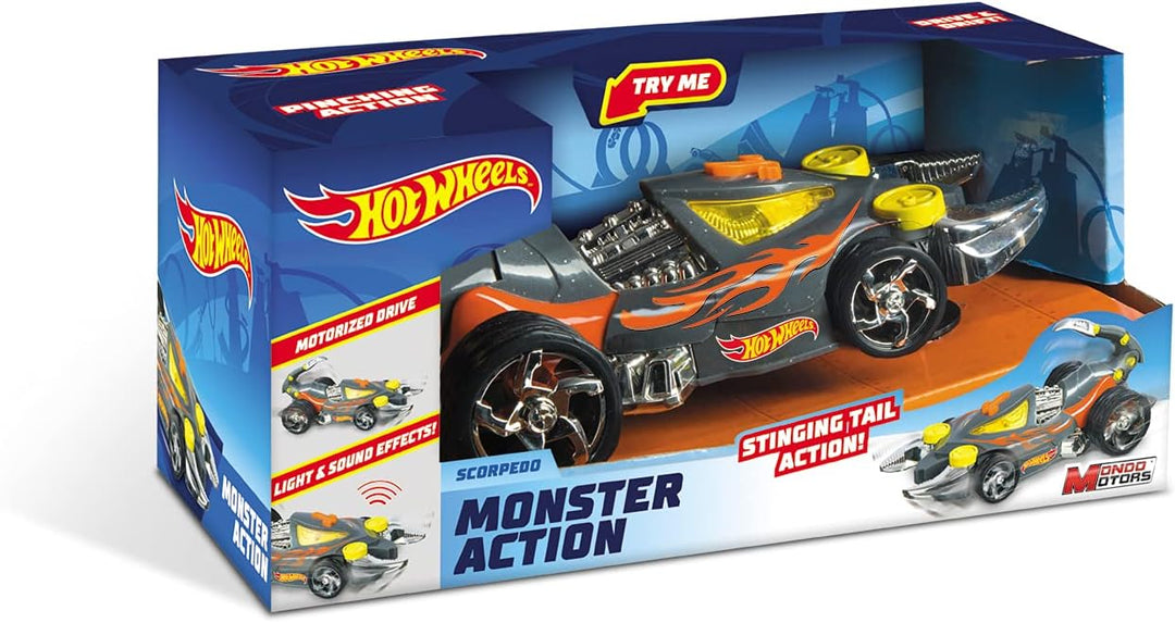 Mondo Motors - Hot Wheels Action SCORPEDO - Friktionsauto für Kinder - Licht und Sound – 51202