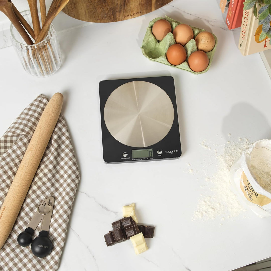 Salter Digital Kitchen Weighing Scales –Stylish Slim Design Electronic Cooking Scale for Home + Kitc