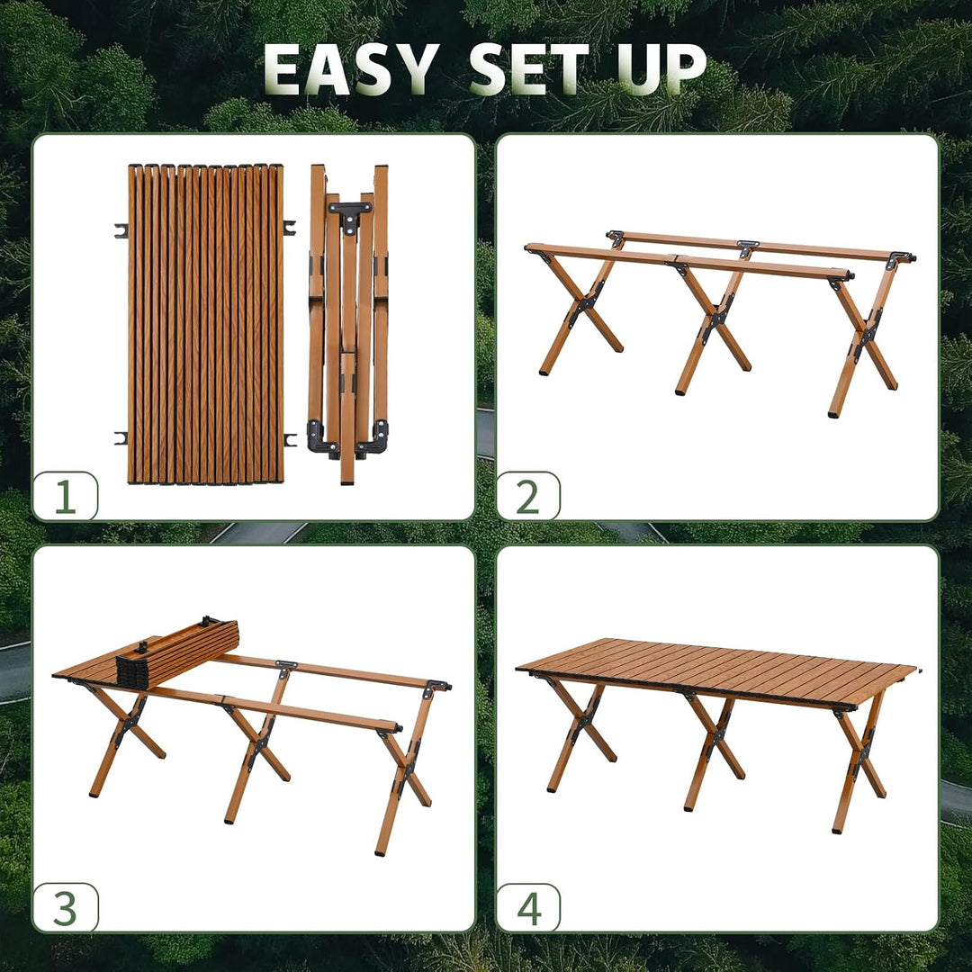 Camping-Tisch, Picknick-Tisch, Klappbar mit Aufbewahrungstasche, Tragbar, Geeignet für Camping, Pick