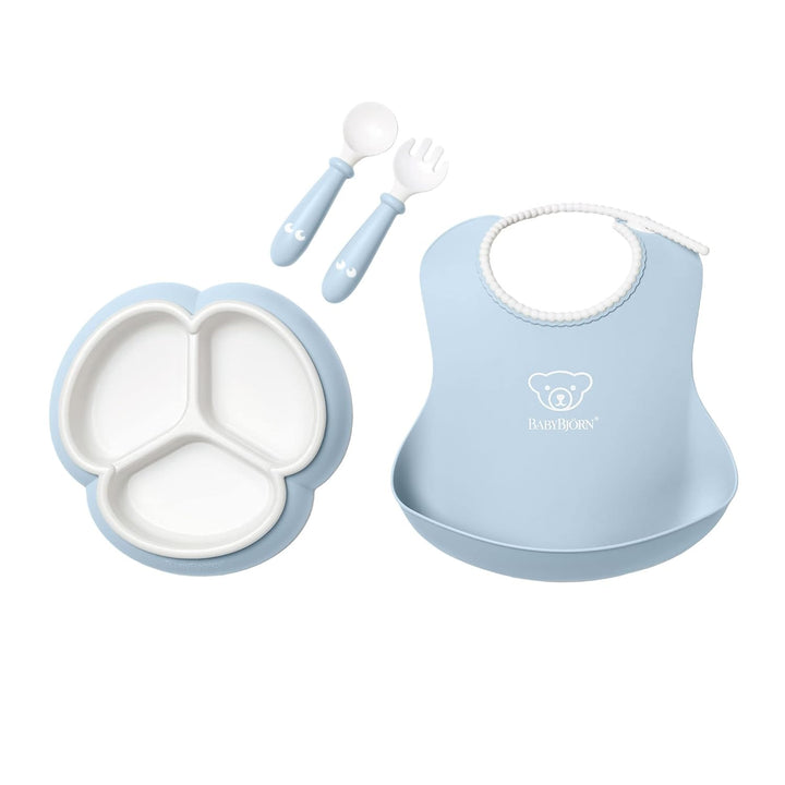 BabyBjörn Kindergeschirr-Set, 4-teilig, Blassblau, Blassblau