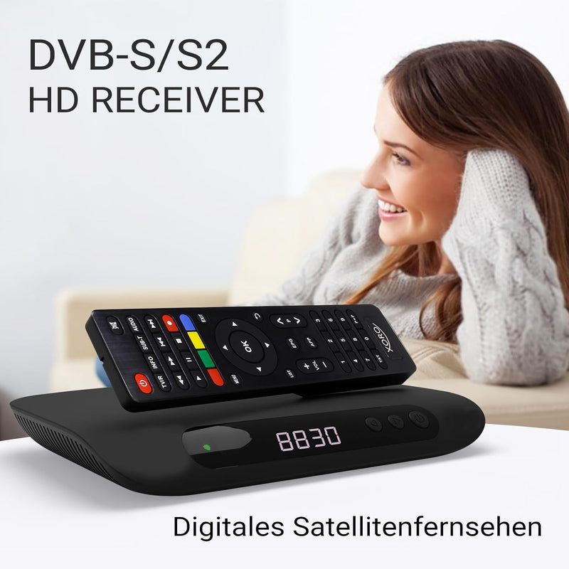 XORO HRS 8920 IP - Digitaler DVB-S2 Satelliten-Receiver, LAN Anschluss, WLAN integriert, AV Out, S/P