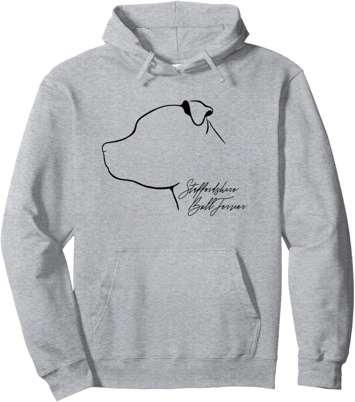 Staffordshire Bull Terrier Profil Hunderasse Hund Hunde Pullover Hoodie