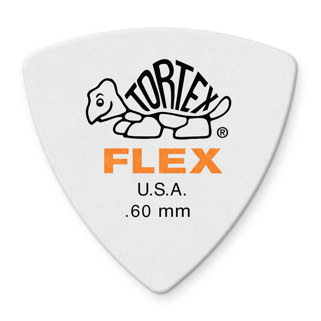 Médiators Jim Dunlop 0,60mm Tortex Flex Triangle 0,60mm sachet de 72 60 mm Weiss, 60 mm Weiss