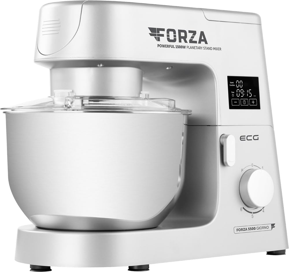 ECG FORZA 5500 Küchenmaschine Silber 1500 W Touch Display LED Silber