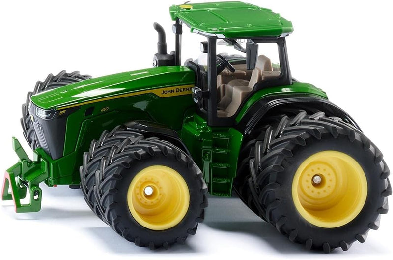 siku 3292, John Deere 8R 410 mit Doppelbereifung, Spielzeug-Traktor, 1:32, Metall/Kunststoff, Grün,