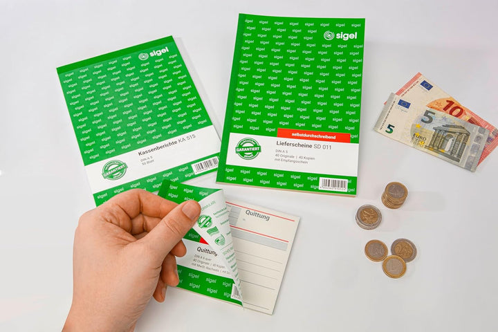 SIGEL KA515/10 Kassenbericht A5, 10 Stück á 50 Blatt, 10 Stück